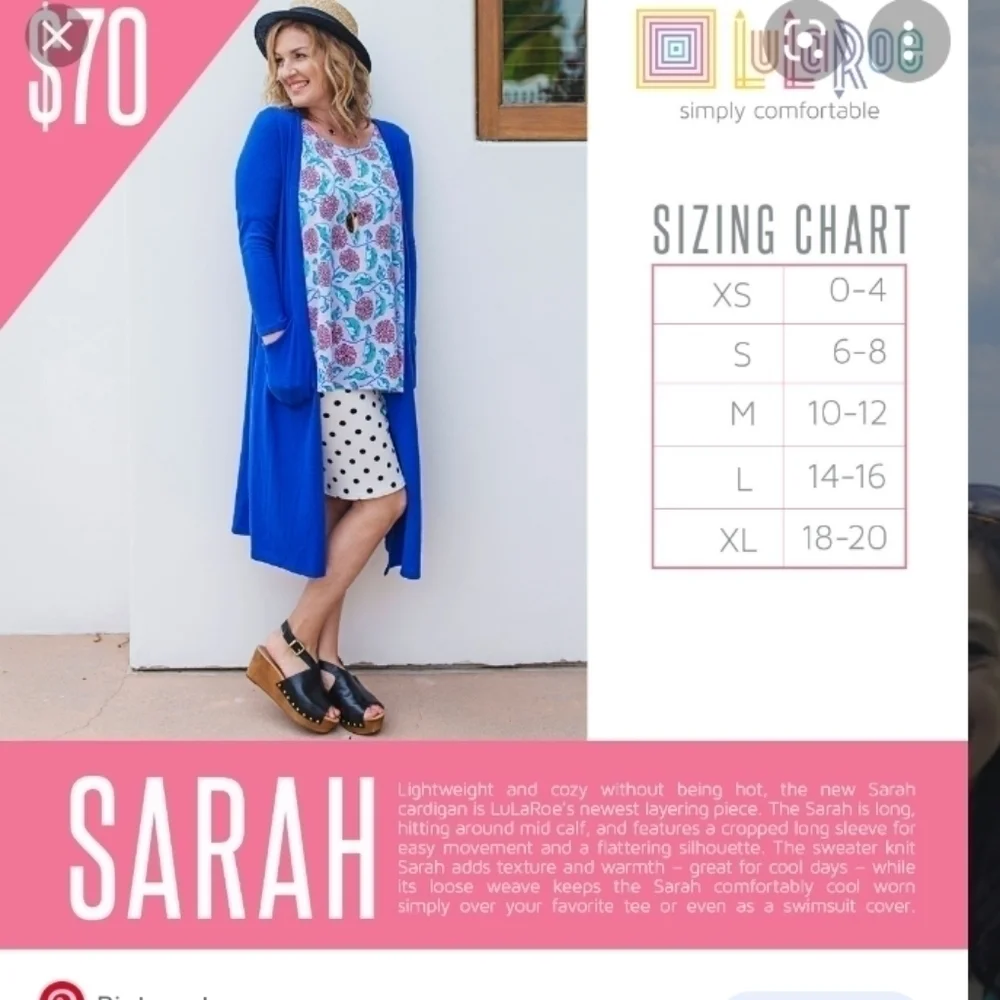 NWT LuLaRoe Sarah Cardigan Long Length & Sleeve
